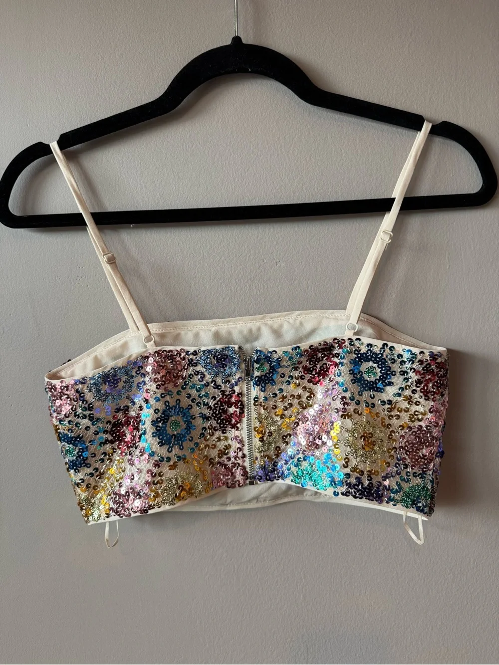 12th Tribe NWT Genevieve Multi Sequin Crop Top and Mini Skirt Set Size XS